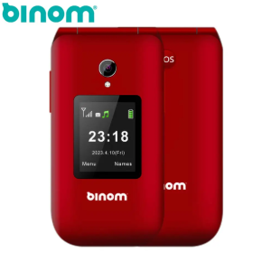 Téléphone Senior Binom X3 4G rouge à Clapet SOS GPS avec Socle de Chargement