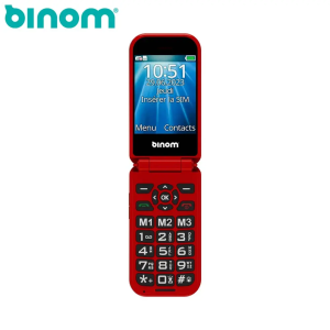 Téléphone Senior Binom X3 4G rouge à Clapet SOS GPS avec Socle de Chargement