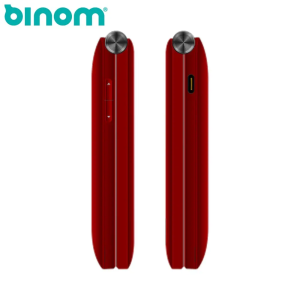 Téléphone Senior Binom X3 4G rouge à Clapet SOS GPS avec Socle de Chargement