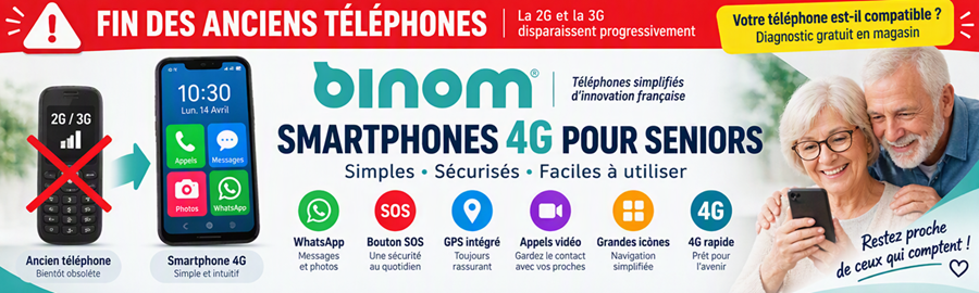 Passez à Binom Mobile - Smartphones 4G pour seniors